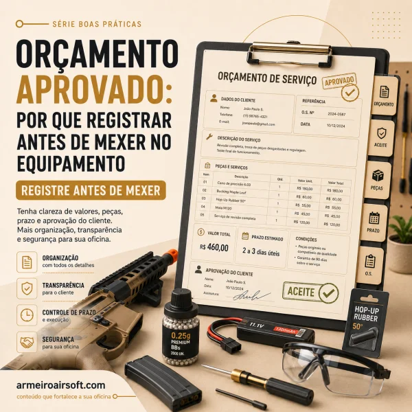 Orçamento aprovado: por que registrar antes de mexer no equipamento