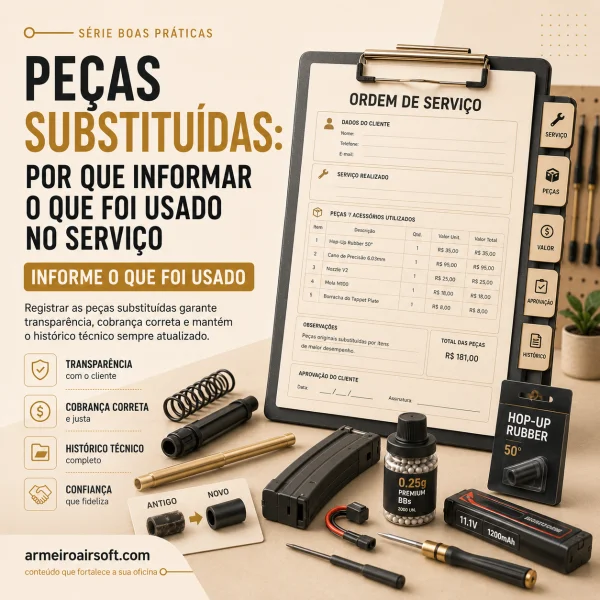 Peças substituídas: por que informar o que foi usado no serviço