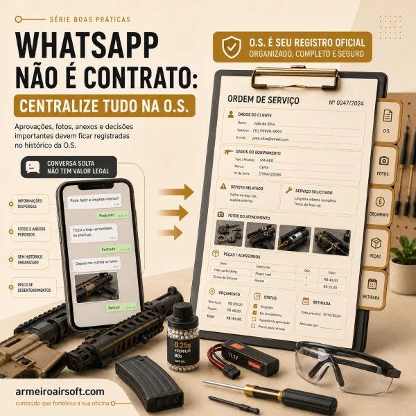 WhatsApp não é contrato: centralize tudo na O.S.